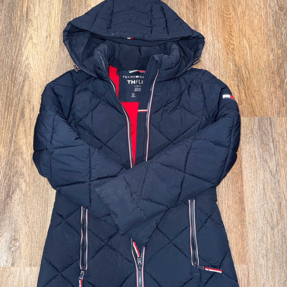 Tommy Hilfiger Women's Navy Quilted Puffer Jacket